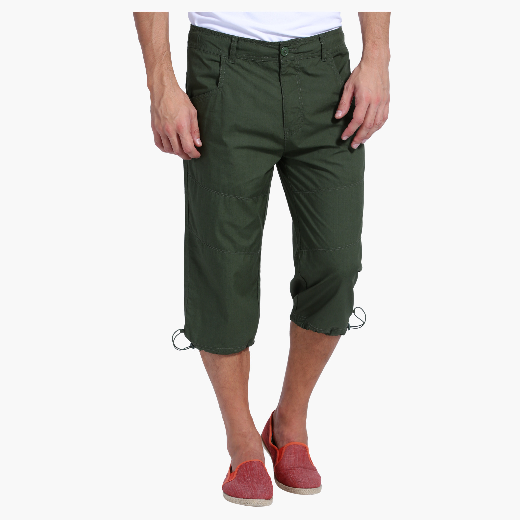3/4 Casual Pants Three Quarter Pants Seluar 3 Quarter Seluar Pendek  Pinggang Getah Short Cargo | Shopee Singapore