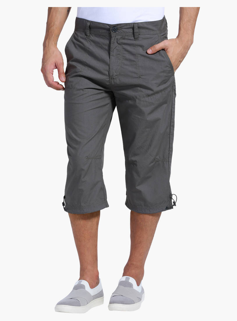 Shop Three Quarter Pants with Elasticised Hem Online
