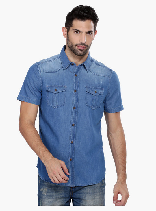 Shop Denim Shirt with Long Sleeves Online | Max UAE