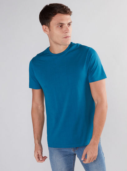 Shop Round Neck T-Shirt with Short Sleeves Online | Max UAE