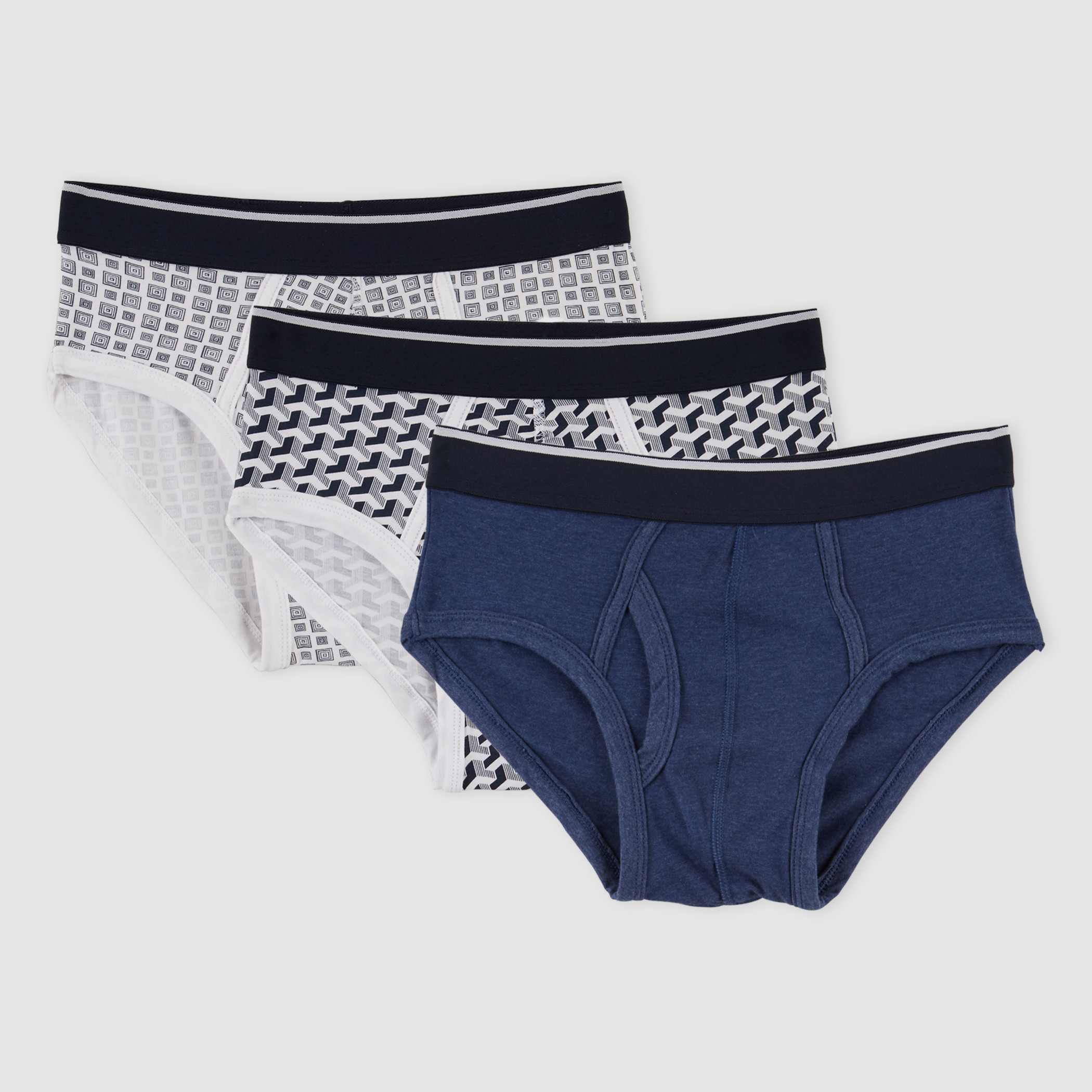 Shop Assorted Briefs with Elasticised Waistband Set of 3 Online