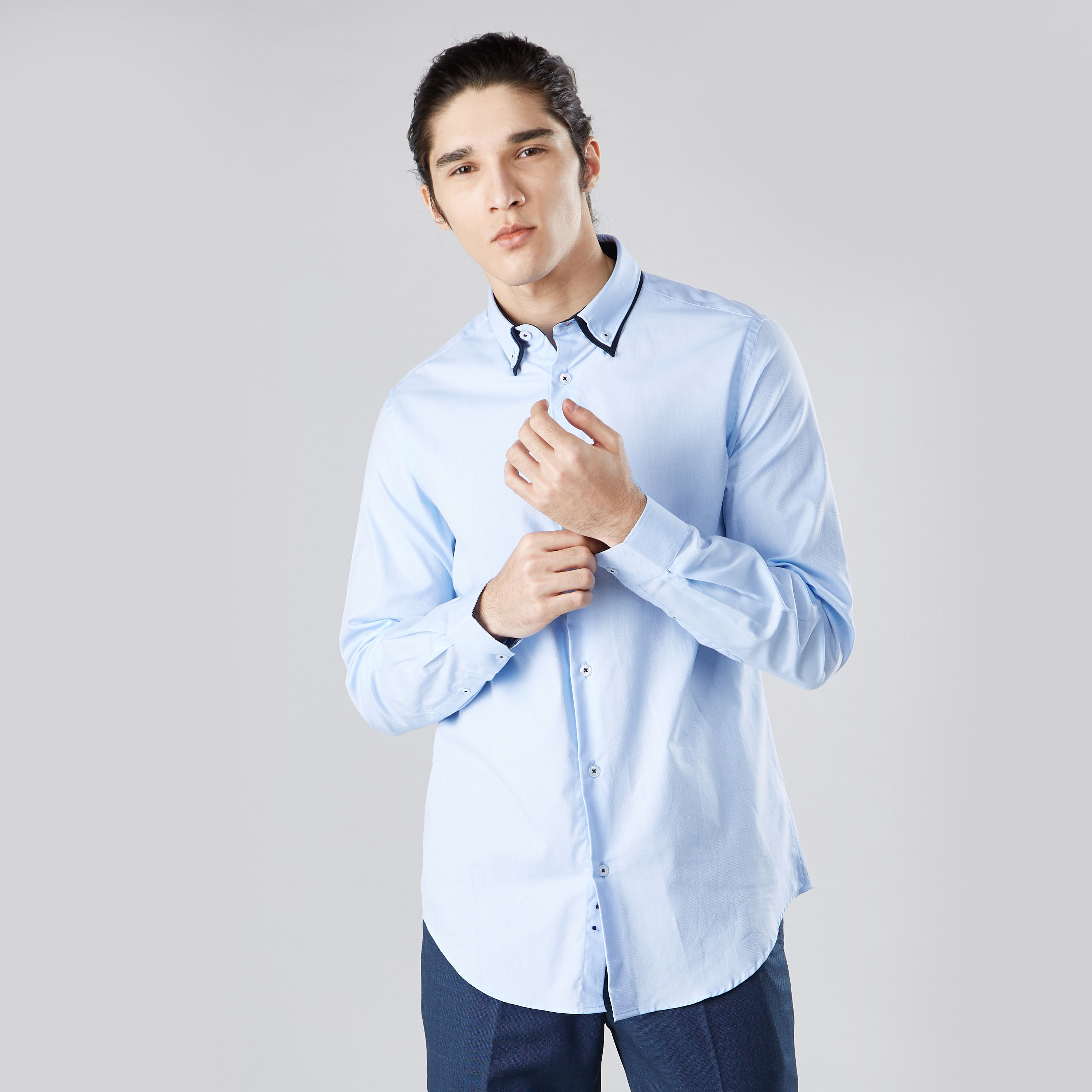 Men's slim fit long store sleeve button down shirts