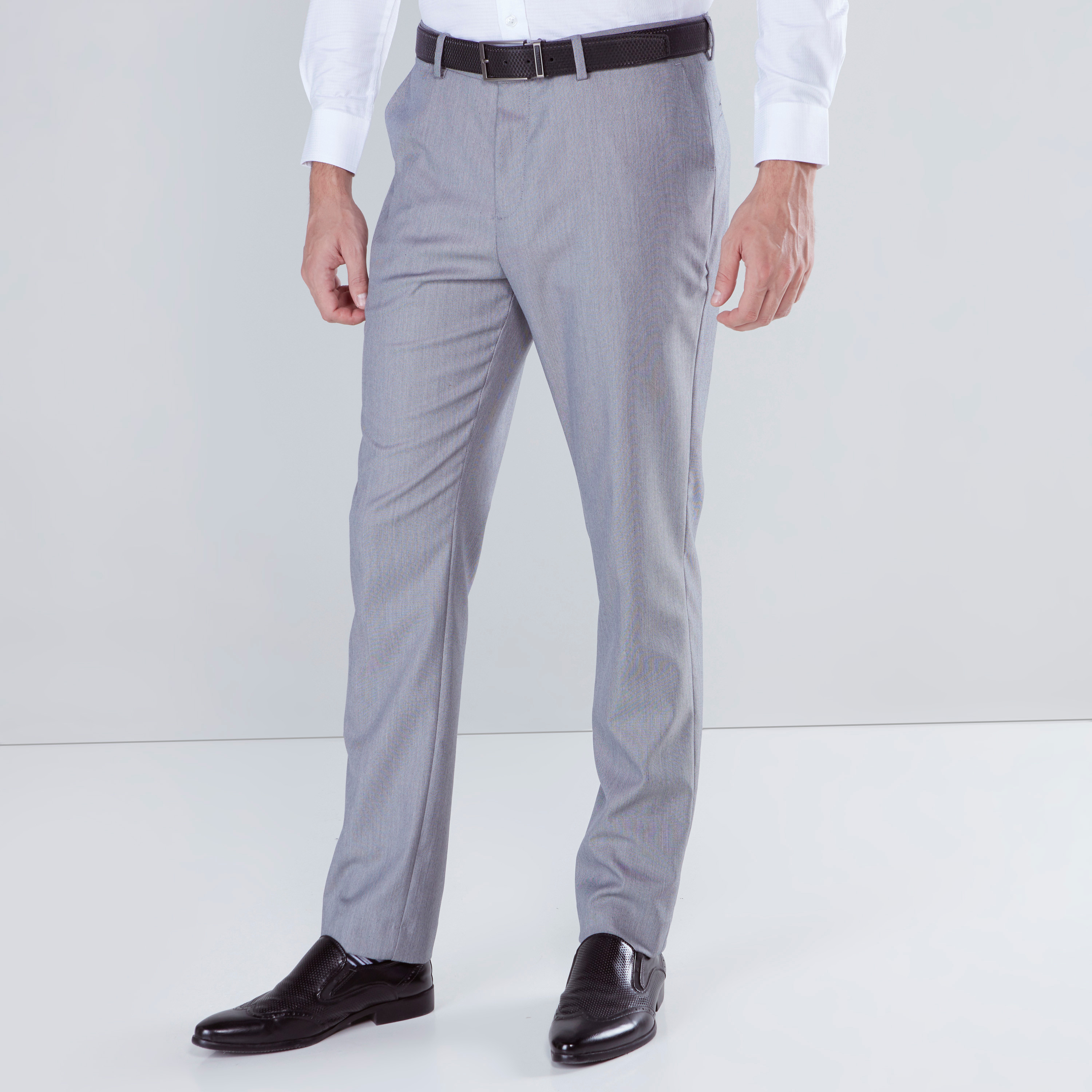 T the brand Formal Twill Flat Front Trouser - Black | Tea & Tailoring