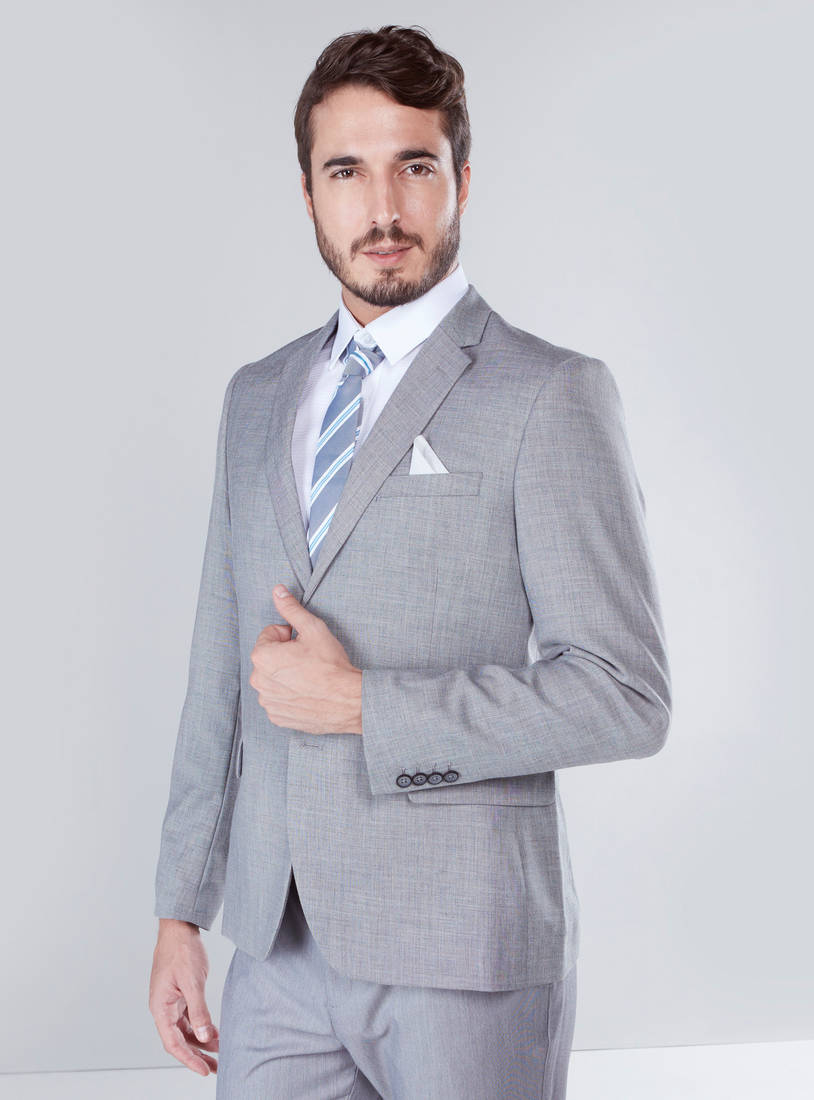 Shop Solid Formal Blazer with Long Sleeves Online