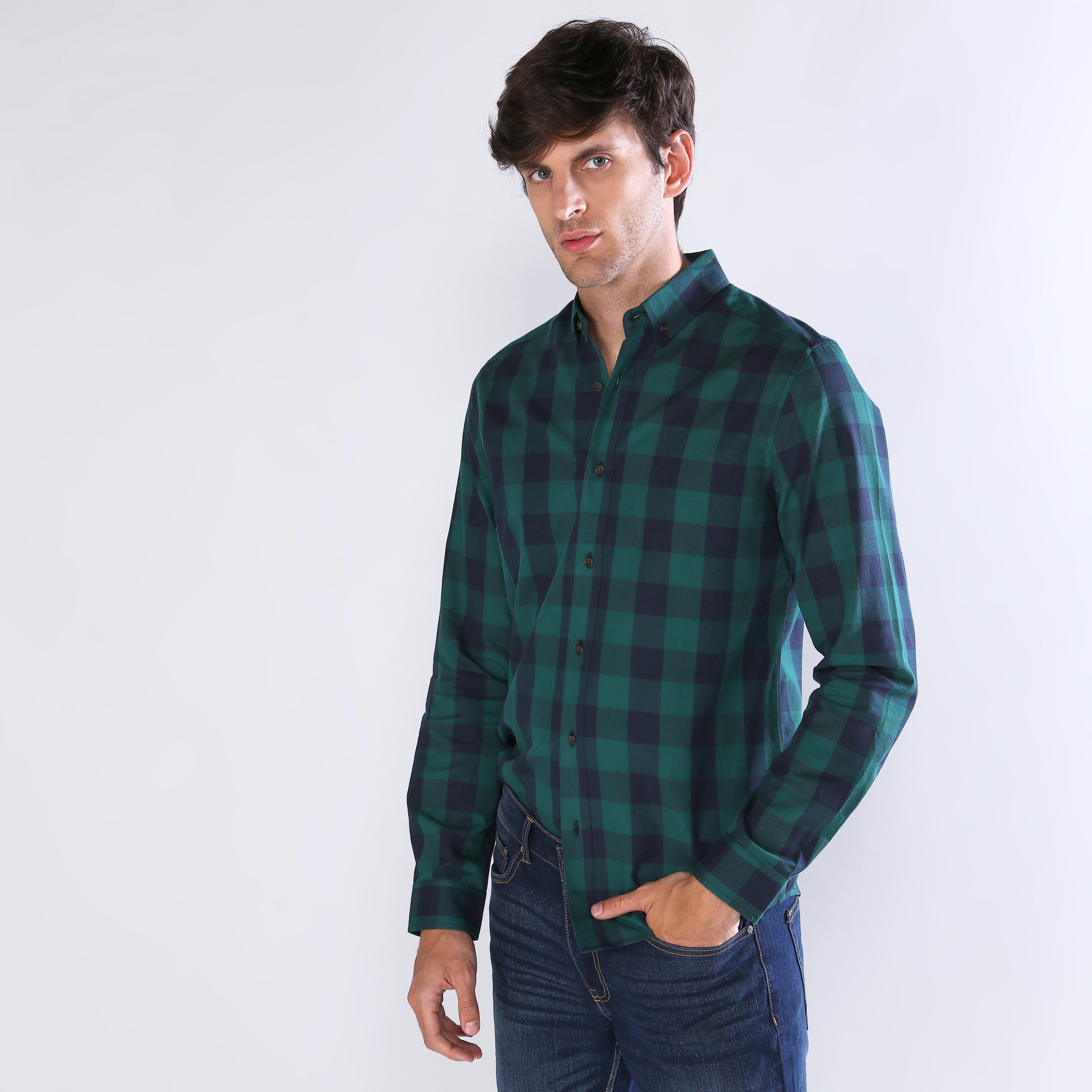 Shop Chequered Shirt with Long Sleeves Online Max UAE