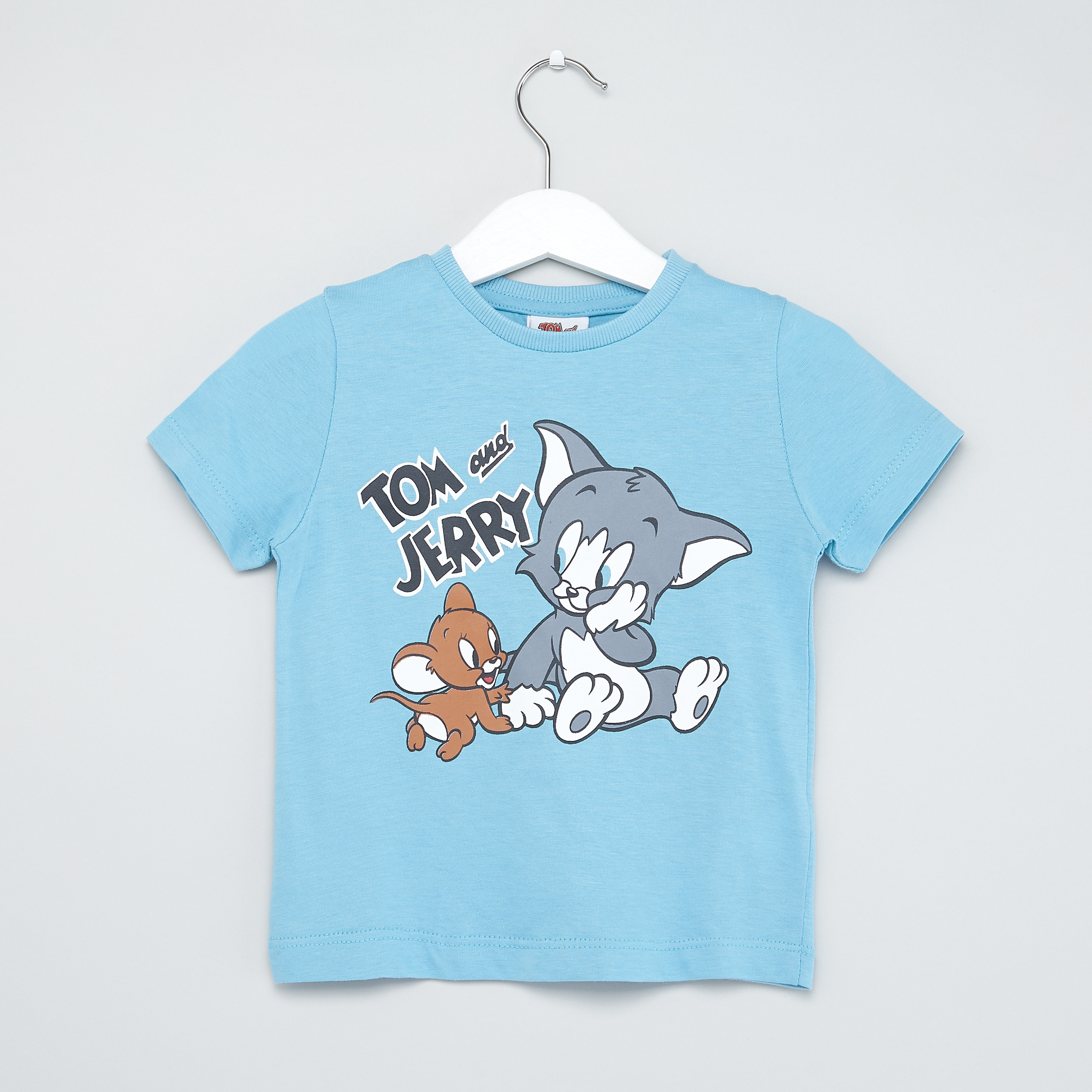 Shop Tom and Jerry Print T shirt with Round Neck and Short Sleeves Online Max Bahrain