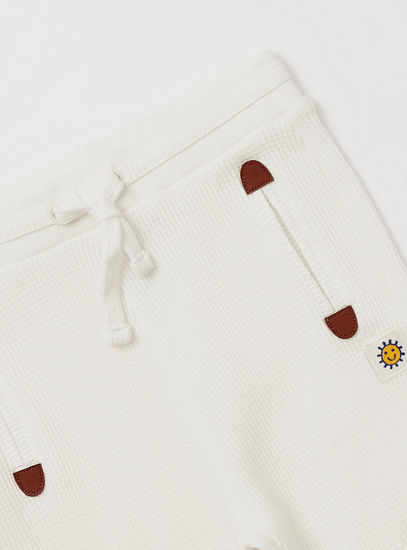 Textured Jog Pants with Pockets and Drawstring Closure