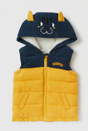 Quilted Gilet with Hood and Pockets