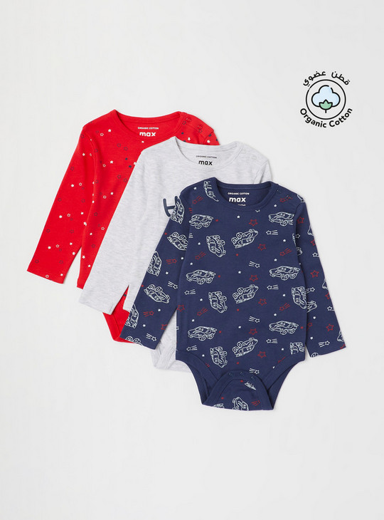 Set of 3 - Assorted Organic Cotton Bodysuit with Long Sleeves