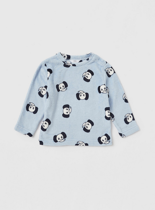Elephant Print Fleece T-shirt and Pyjama Set