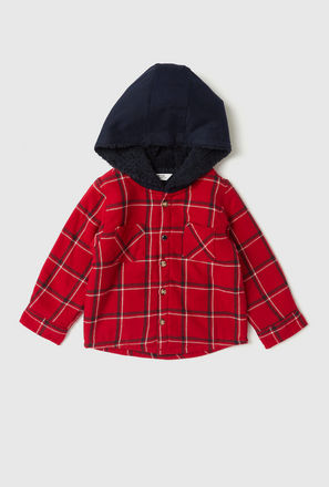 Chequered Shirt with Hood and Long Sleeves