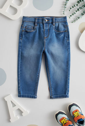 Full Length Jeans with Pockets and Button Closure-mxkids-babyboyzerototwoyrs-clothing-bottoms-jeans-1