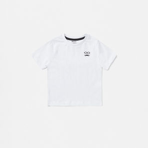 Solid BCI Cotton T-shirt with Round Neck and Short Sleeves