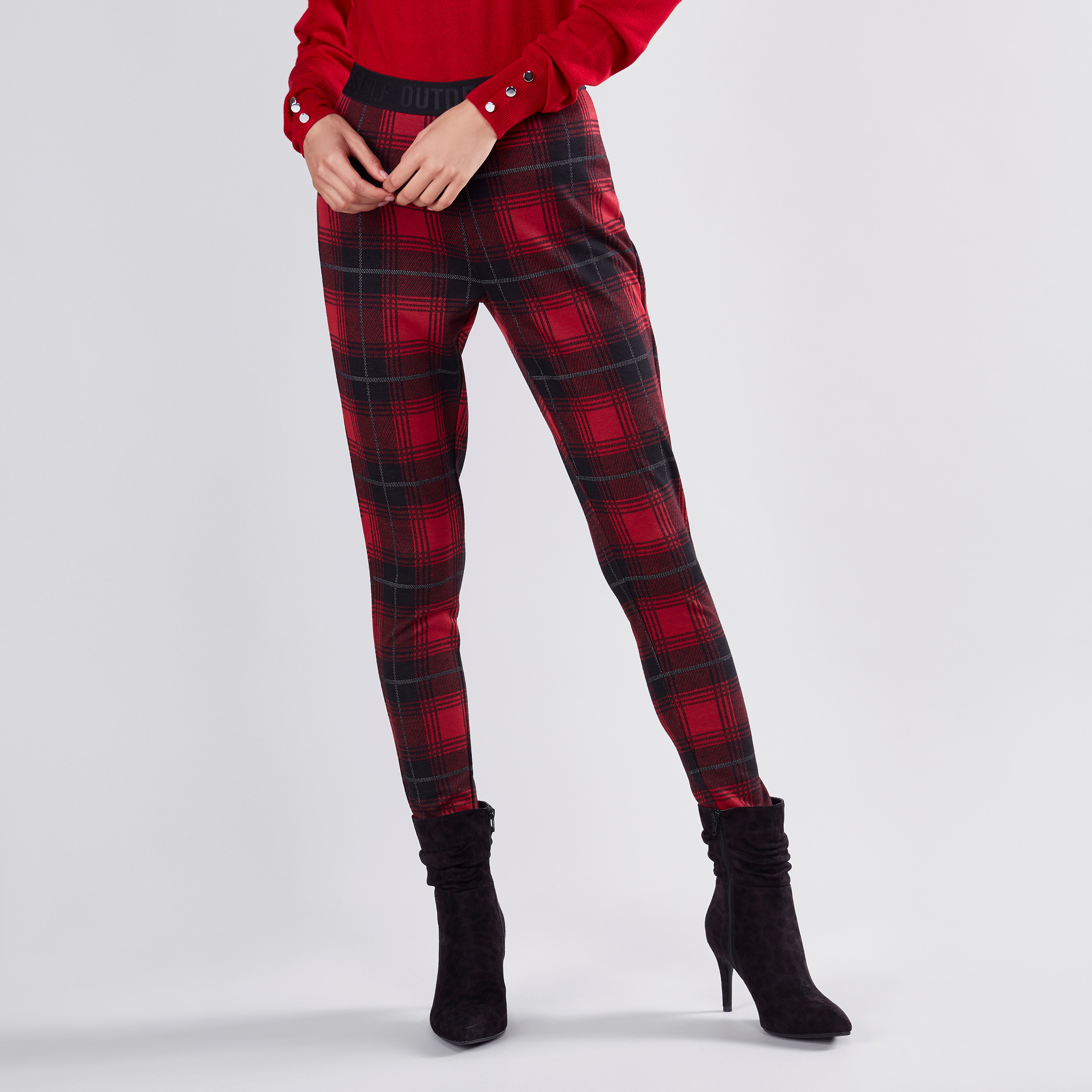 Chequered leggings on sale