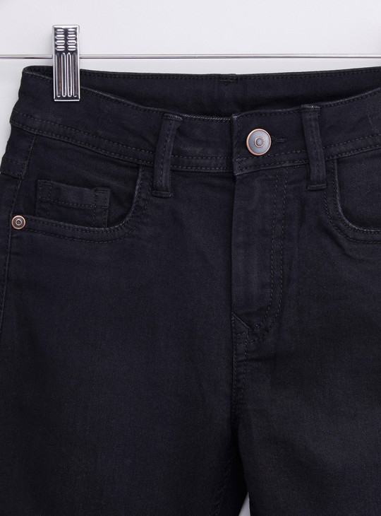 Plain Jeans with Pocket Detail and Belt Loops