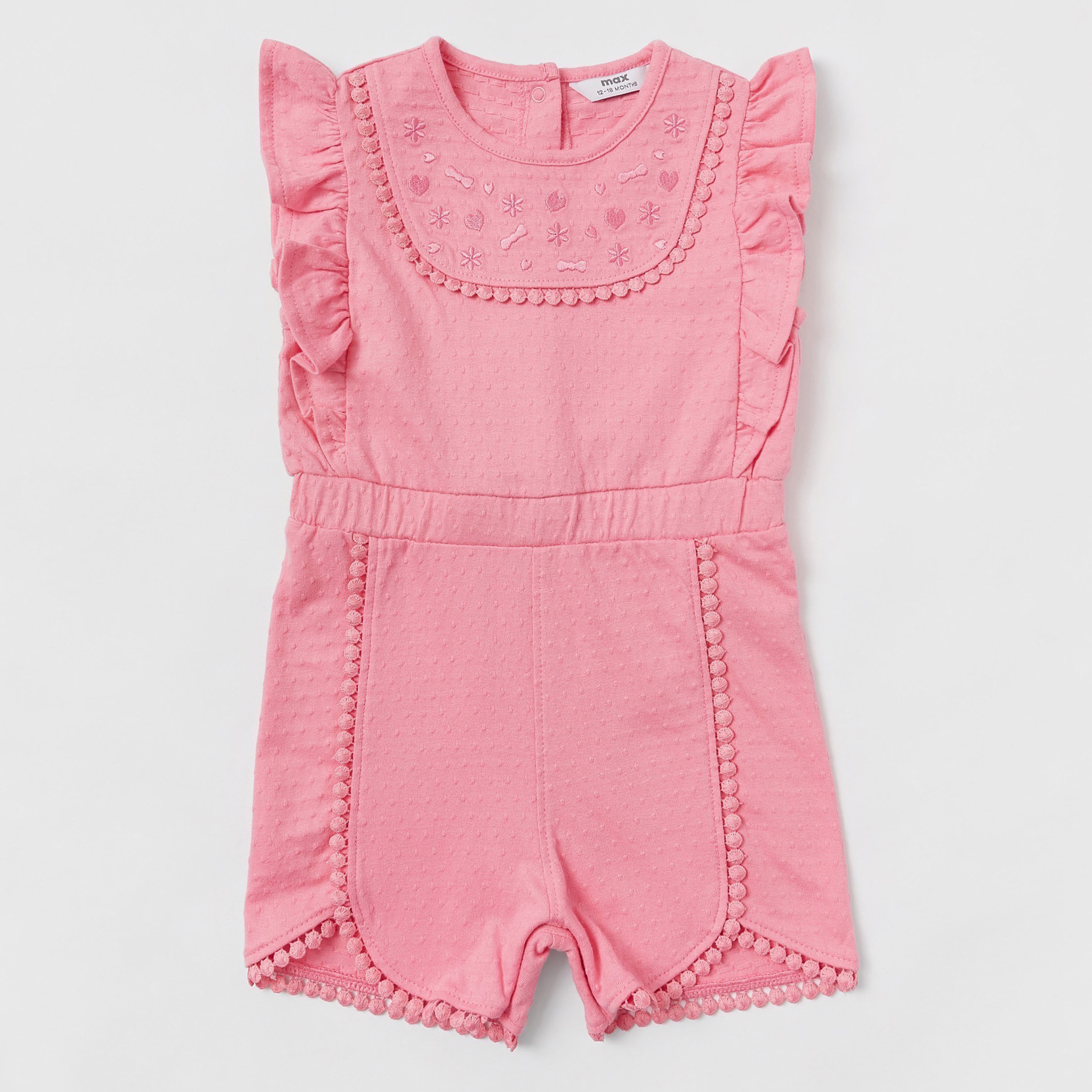 【☺︎】Romper suit with frill Mod.6.4 Off white romper suit with embroidered bib | SS22