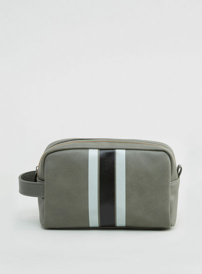 Striped Pouch with Zip Closure