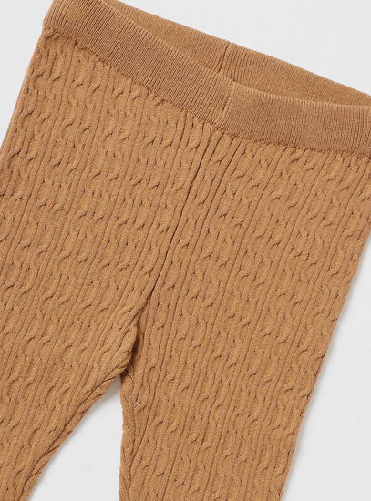 Cable Knit Mid-Rise Leggings
