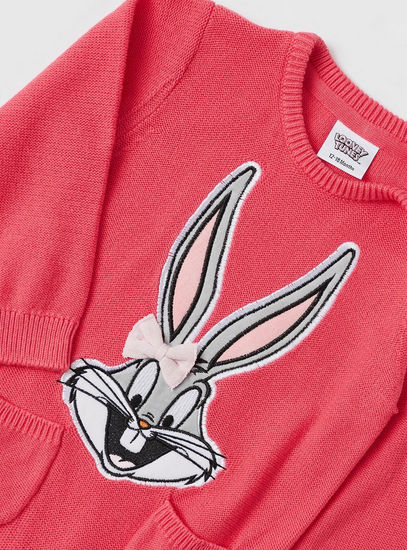 Bugs Bunny Themed Romper with Long Sleeves and Pockets