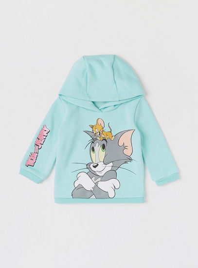 Tom and Jerry Printed Hoodie with Jog Pants