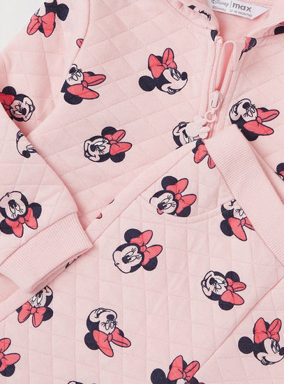 Minnie Mouse Print Hoodie and Jog Pants Set