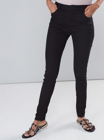 Full Length Skinny Fit High-Rise BCI Cotton Jeans with Pocket Detail