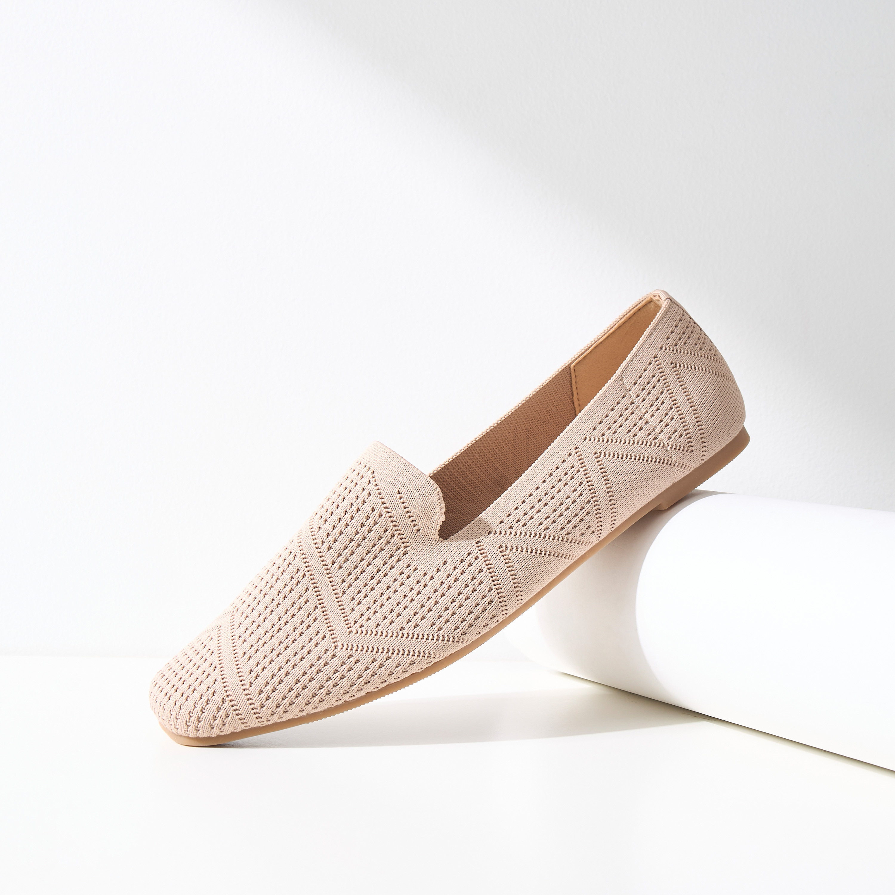 Shop Textured Slip On Flat Shoes Online Max UAE