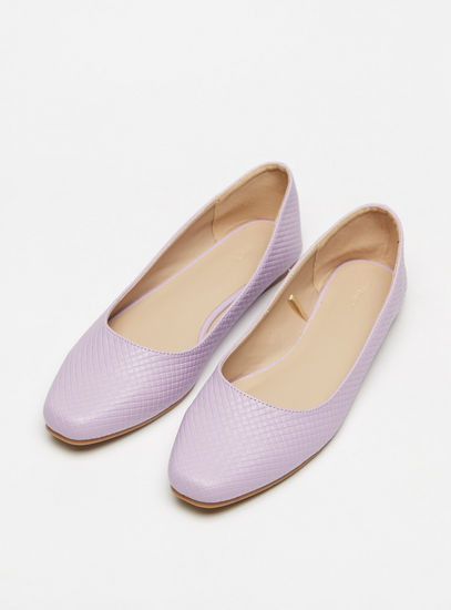 Textured Slip-On Ballerina Shoes