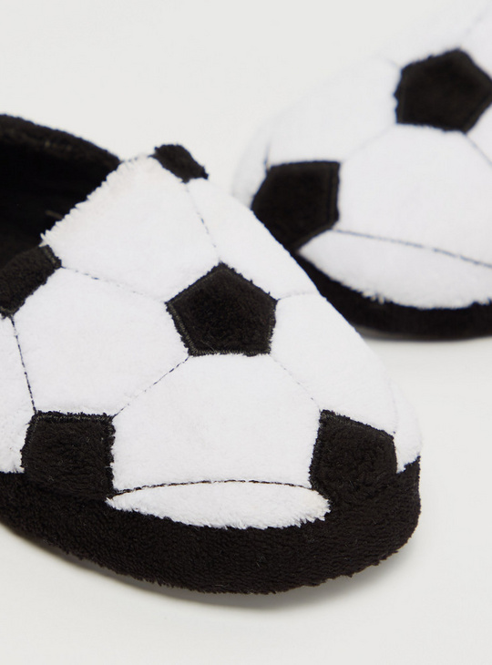 Soccer Plush Detail Bedroom Slippers