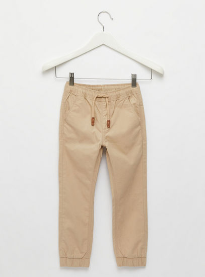 Solid Jog Pants with Pockets and Drawstring