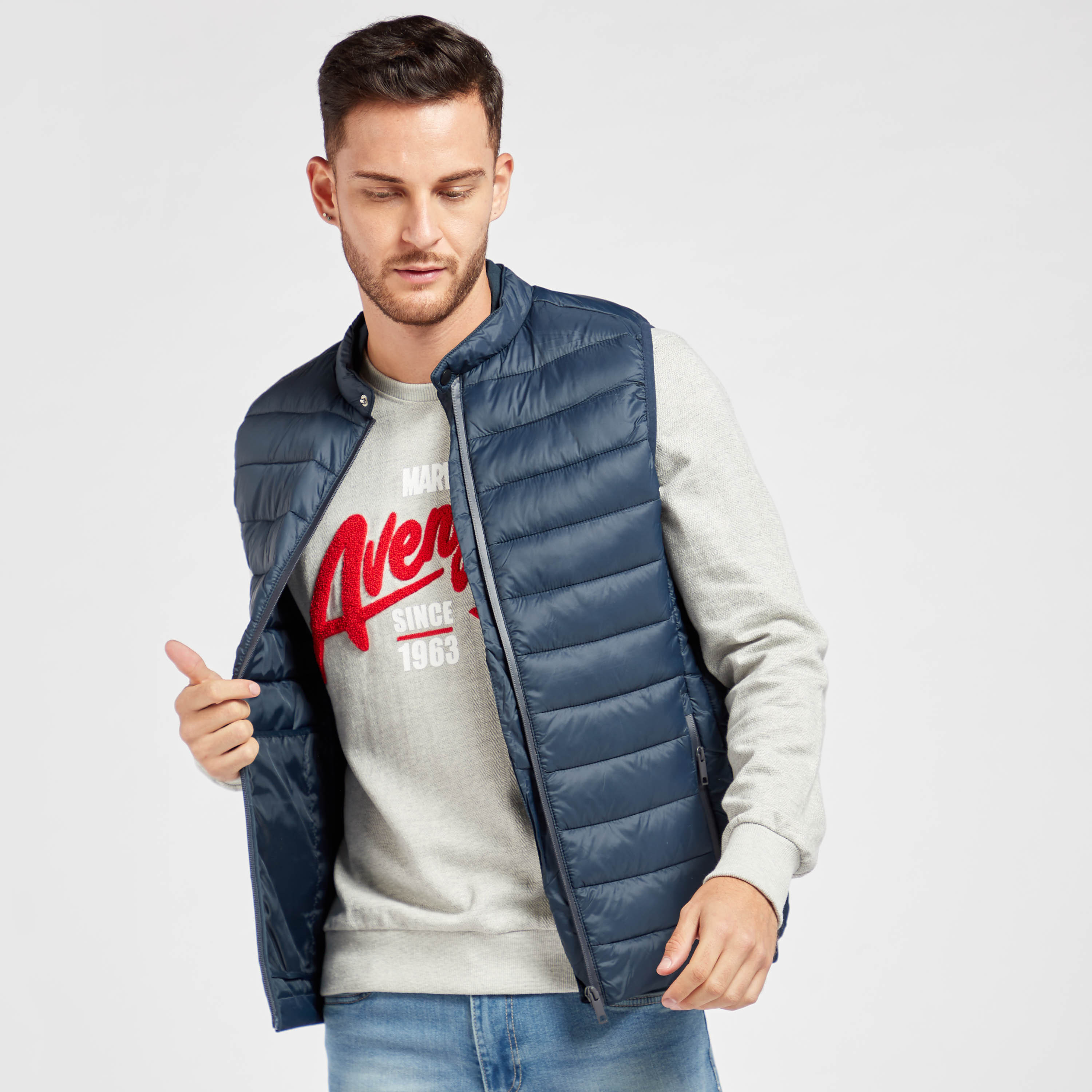 Sleeveless denim jackets hot sale for mens online