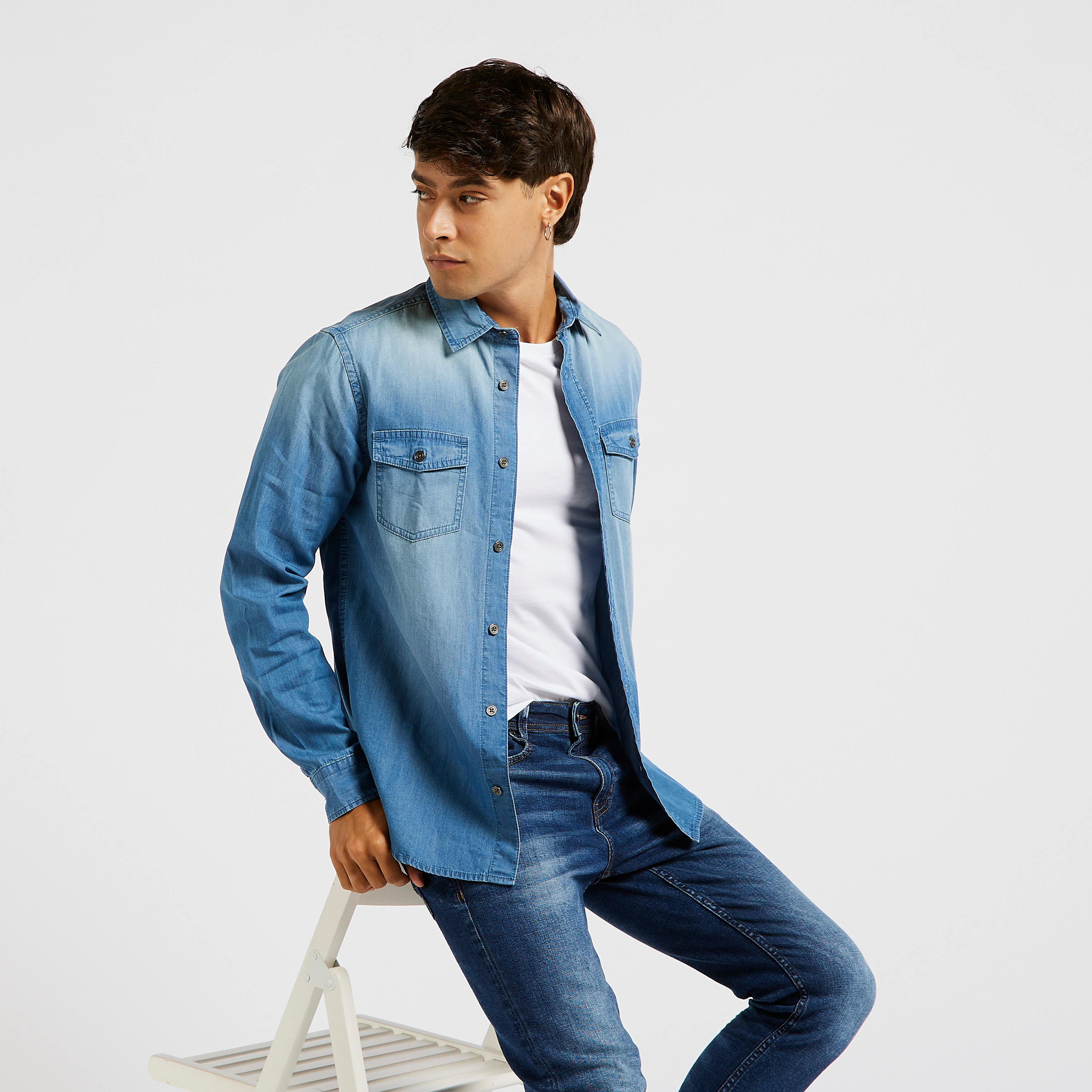 Jeans long cheap sleeve shirt