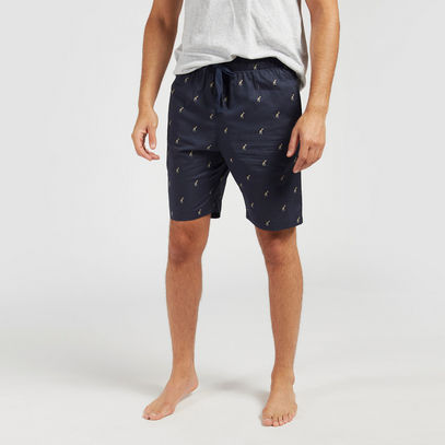 All-Over Printed Shorts with Pocket Detail and Drawstring Closure