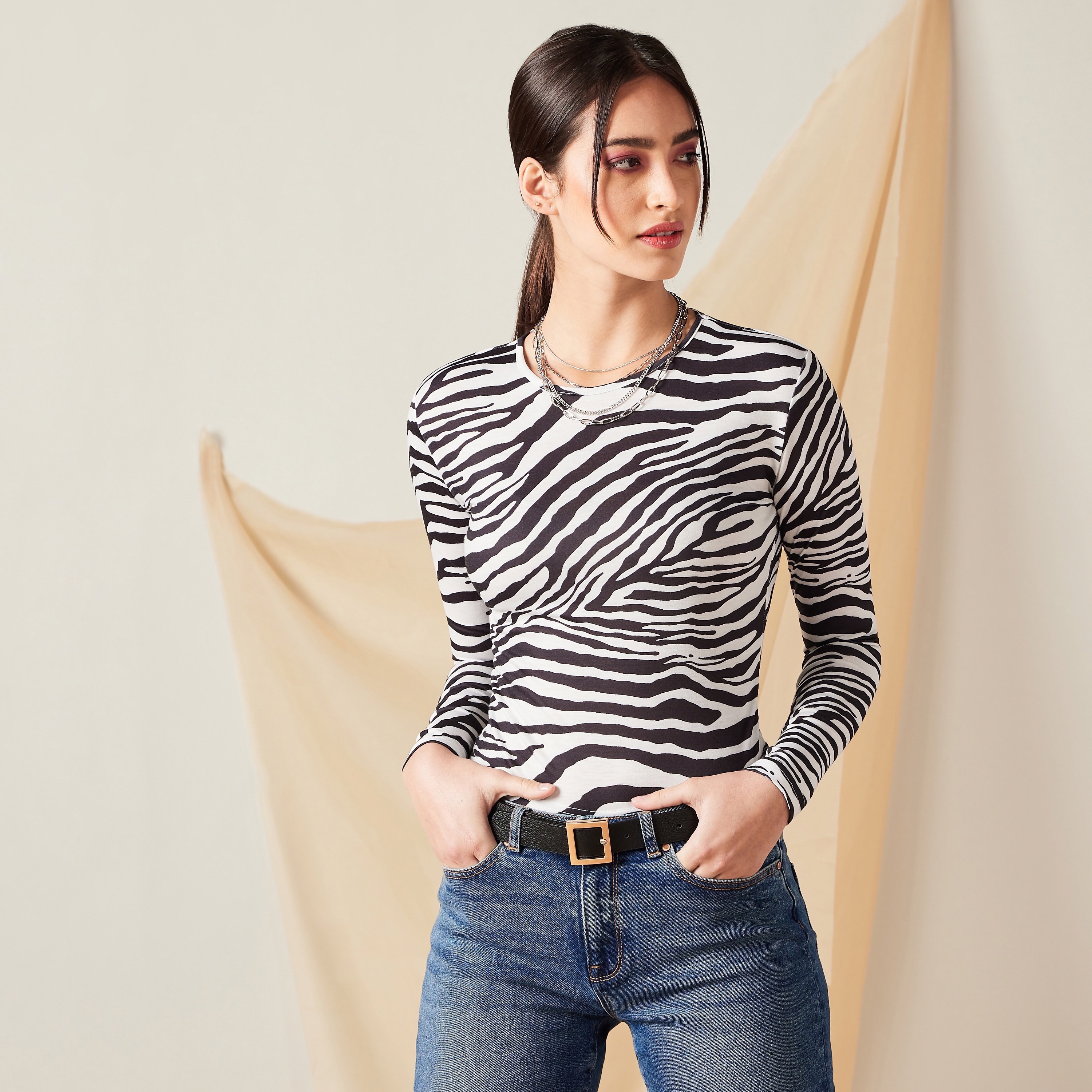 Shop All-Over Printed T-shirt with Long 
