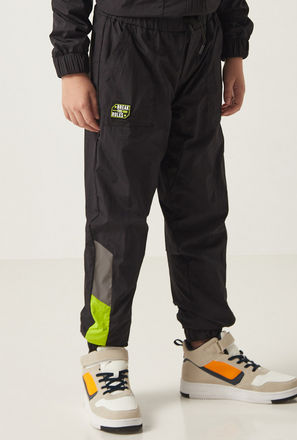Solid Joggers with Drawstring Closure and Panel Detail