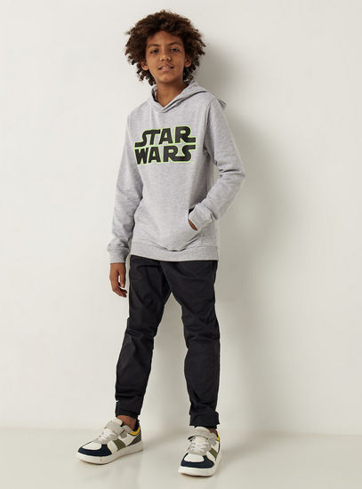 Star Wars Print Sweatshirt with Hood and Long Sleeves