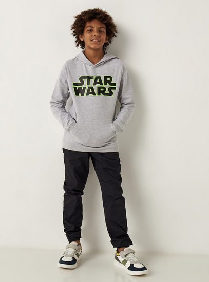 Star Wars Print Sweatshirt with Hood and Long Sleeves