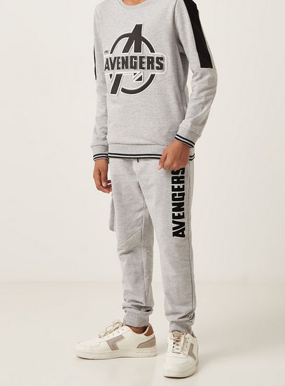 Avengers Print Cargo Joggers with Patch Pocket