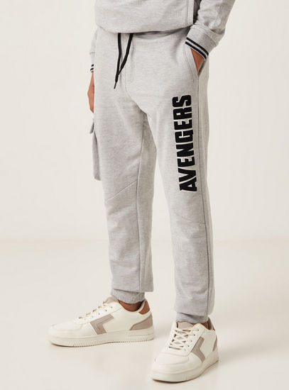 Avengers Print Cargo Joggers with Patch Pocket