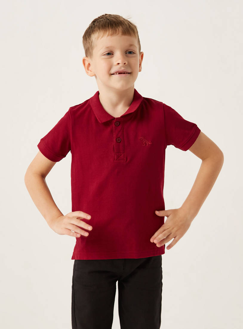Solid Polo T-shirt with Short Sleeves-Polo Shirts-image-1