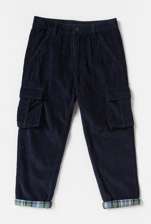 Corduroy Cargo Pant with Button Closure and Pocket