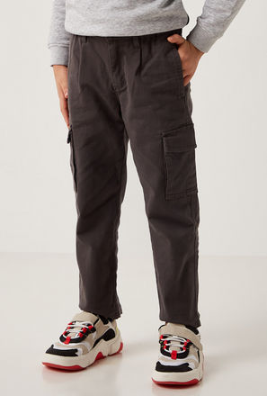 Solid Cargo Pants with Belt Loops