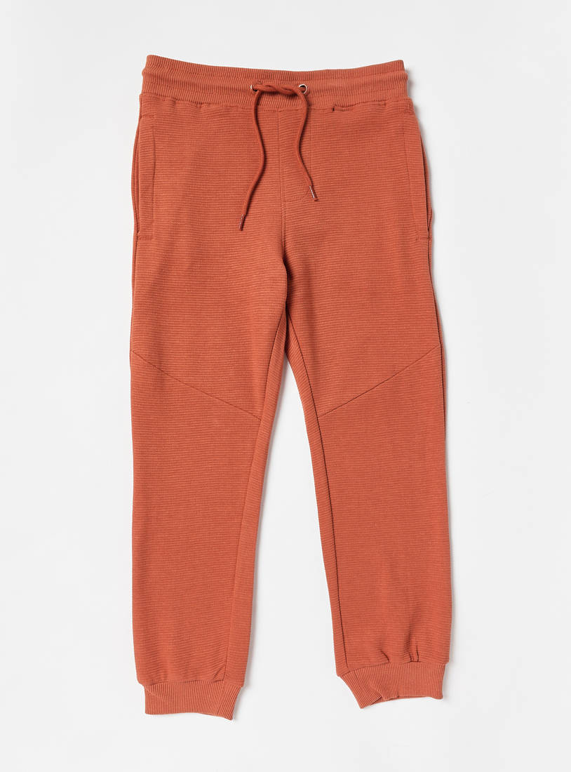 Solid Joggers with Drawstring Closure and Pockets-Joggers-image-0