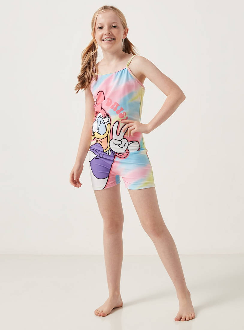 Daisy Duck Printed Swimsuit-Swimwear-image-0