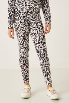 Butterfly Print Leggings with Elasticated Waistband