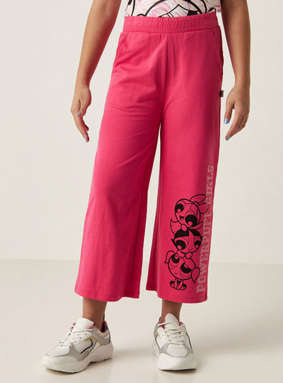 Powerpuff Girls Print Culottes with Elasticated Closure-Trousers-image-1