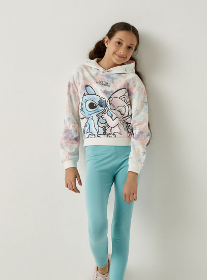 Stitch Print Sweatshirt with Hood and Long Sleeves-Hoodies & Sweatshirts-image-0