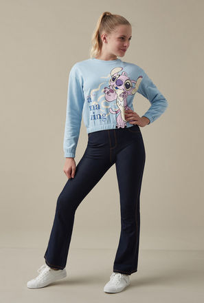 Lilo and Stitch Print Better Cotton Sweatshirt with Round Neck