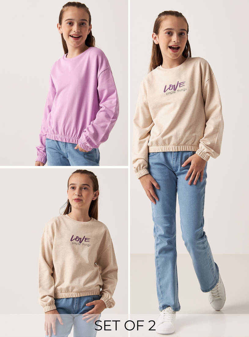 Set of 2 - Assorted BCI Cotton Sweatshirt with Long Sleeves-Hoodies & Sweatshirts-image-0