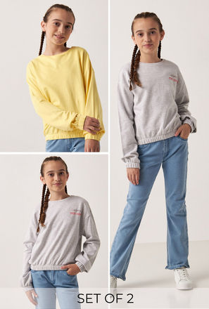 Set of 2 - Assorted BCI Cotton Sweatshirt with Long Sleeves